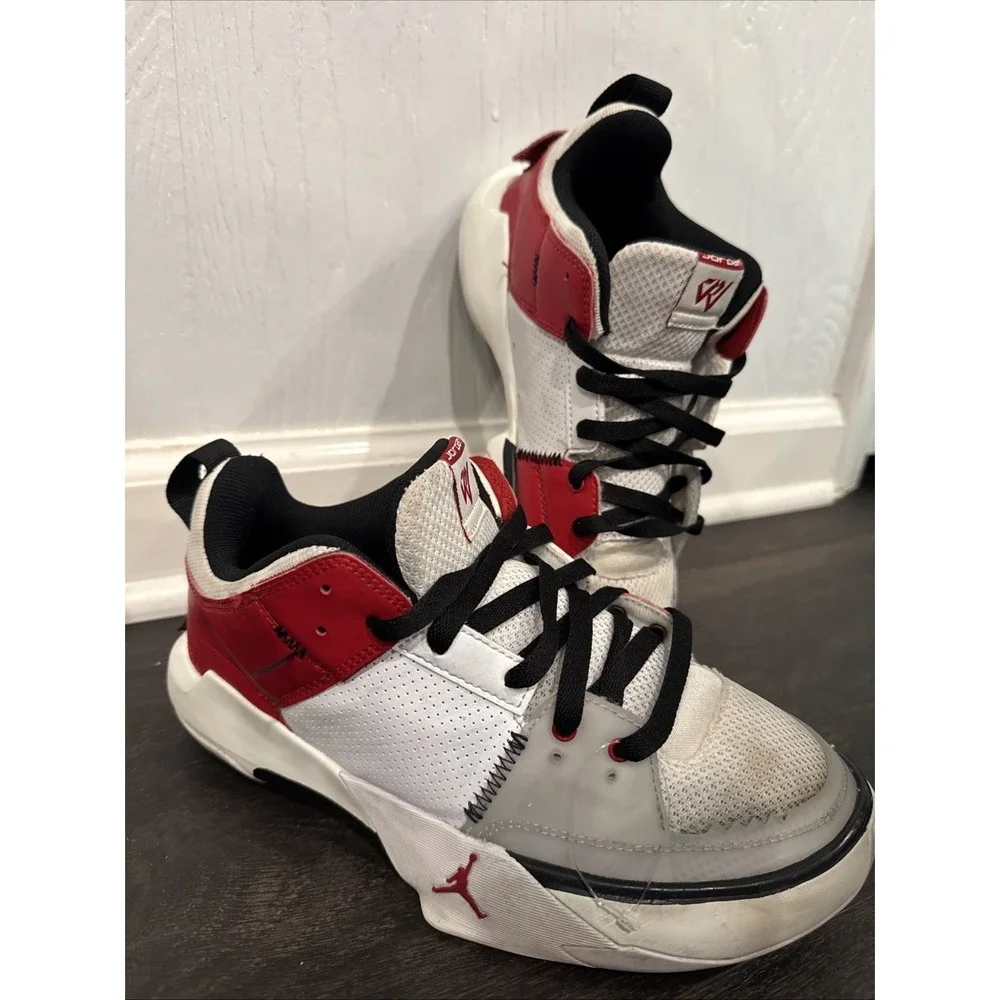 Jordan One Take 5 Shoes White GYM RED SNEAKERS Size 6.5Y Used Condition - Picture 2 of 11